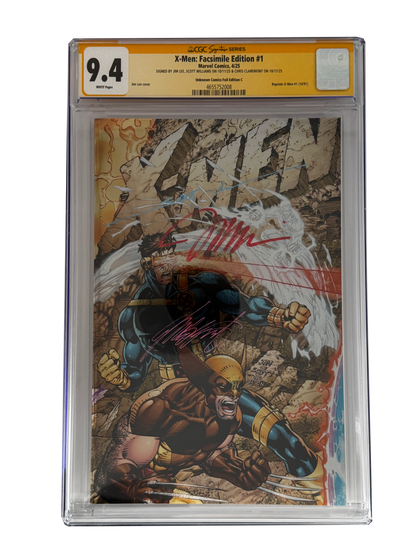 [TRIPLE SIGNED CGC YELLOW LABEL 4 PACK FOIL] X-Men 1991 #1 Facsimile Jim Lee | Claremont | Williams Cover Var [Set #2]