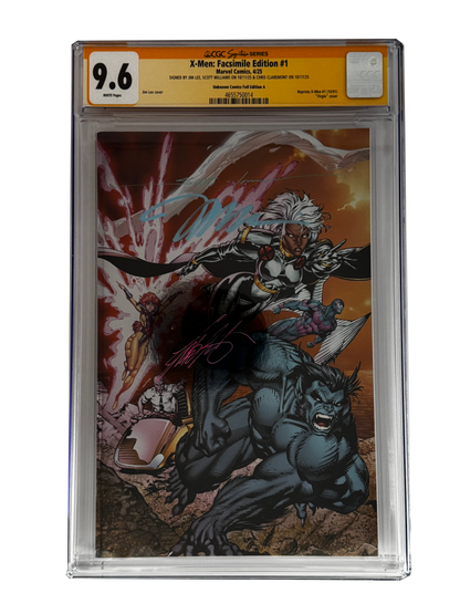 [TRIPLE SIGNED CGC YELLOW LABEL 4 PACK FOIL] X-Men 1991 #1 Facsimile Jim Lee | Claremont | Williams Cover Var [Set #2]