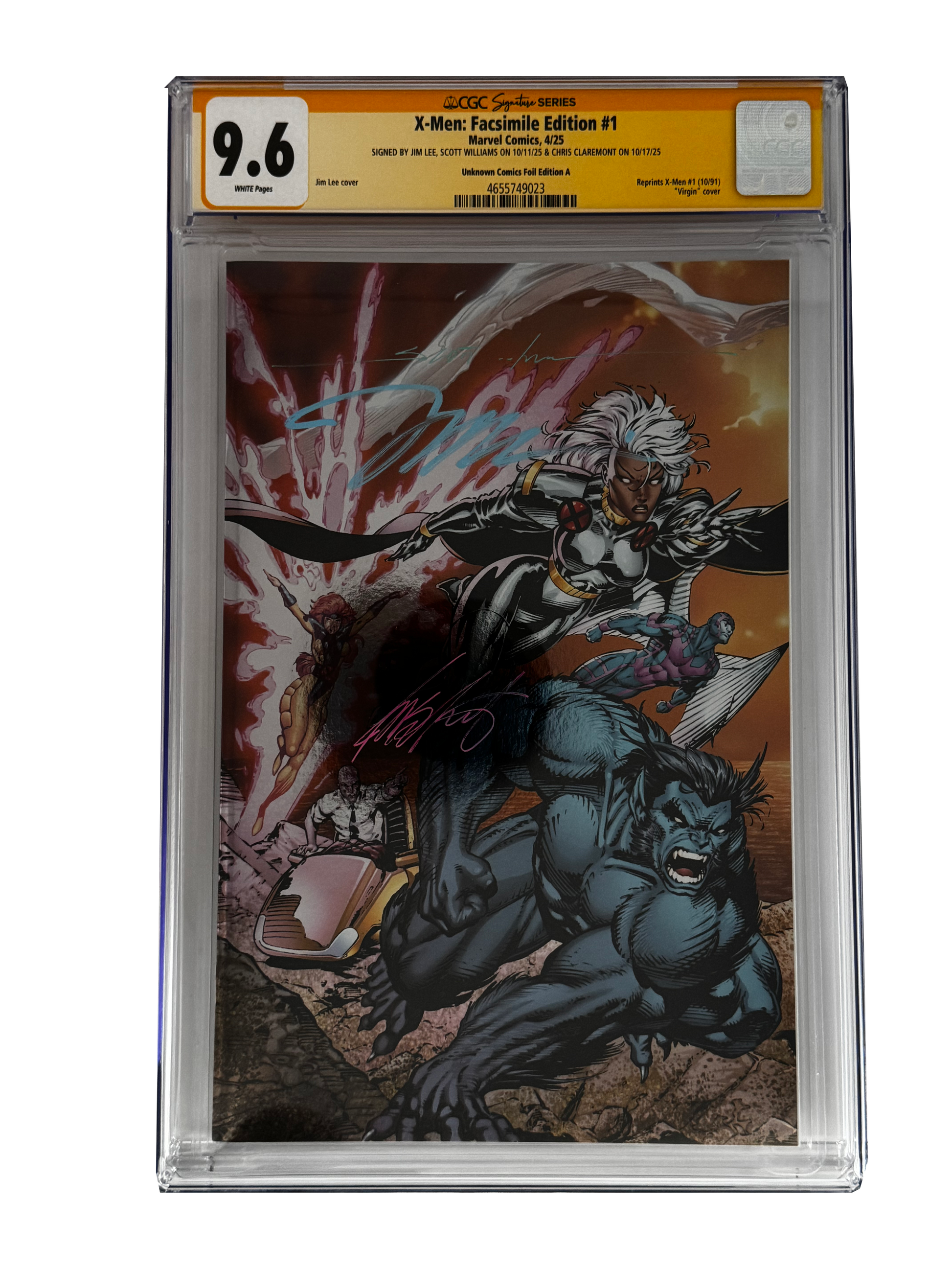 [TRIPLE SIGNED CGC YELLOW LABEL 4 PACK FOIL] X-Men 1991 #1 Facsimile Jim Lee | Claremont | Williams Cover Var [Set #1]