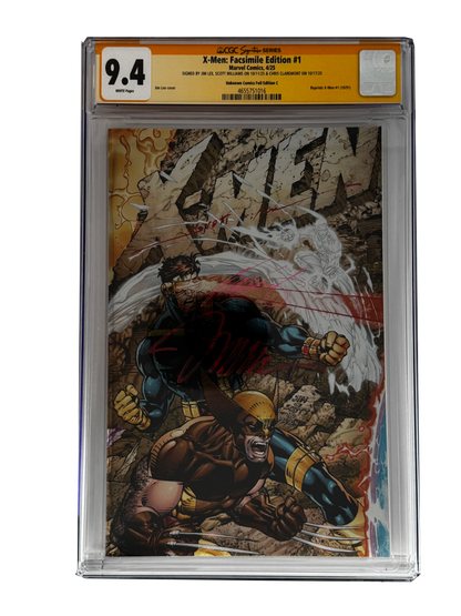 [TRIPLE SIGNED CGC YELLOW LABEL 4 PACK FOIL] X-Men 1991 #1 Facsimile Jim Lee | Claremont | Williams Cover Var [Set #1]