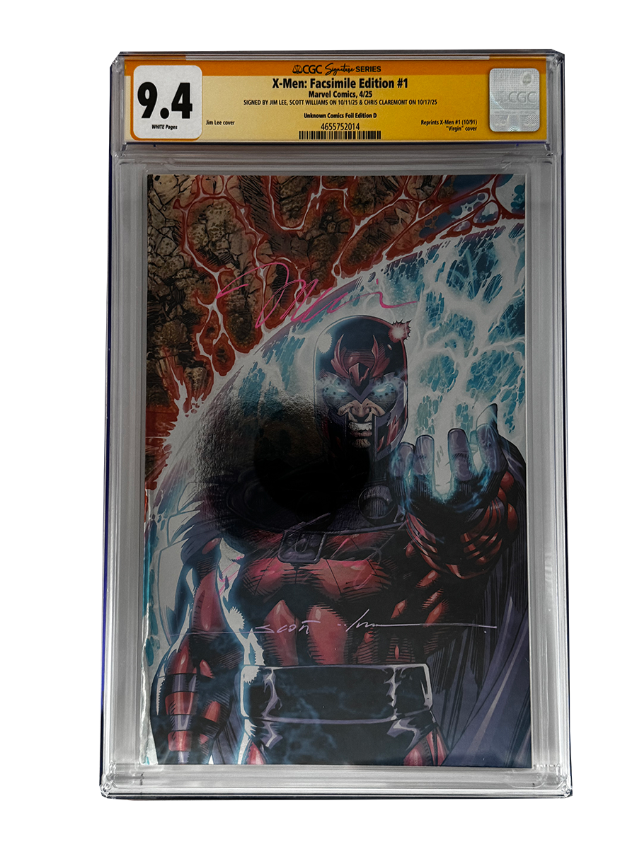 [TRIPLE SIGNED CGC YELLOW LABEL 4 PACK FOIL] X-Men 1991 #1 Facsimile Jim Lee | Claremont | Williams Cover Var [Set #1]