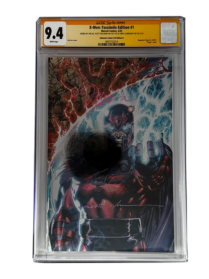 [TRIPLE SIGNED CGC YELLOW LABEL 4 PACK FOIL] X-Men 1991 #1 Facsimile Jim Lee | Claremont | Williams Cover Var [Set #1]