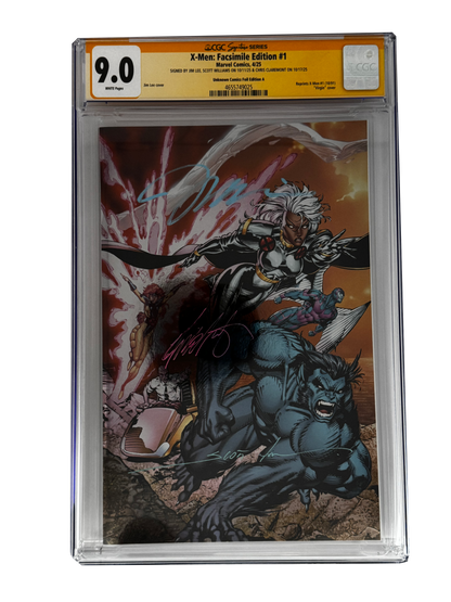 [TRIPLE SIGNED CGC YELLOW LABEL 4 PACK FOIL] X-Men 1991 #1 Facsimile Jim Lee | Claremont | Williams Cover Var [Set #4]