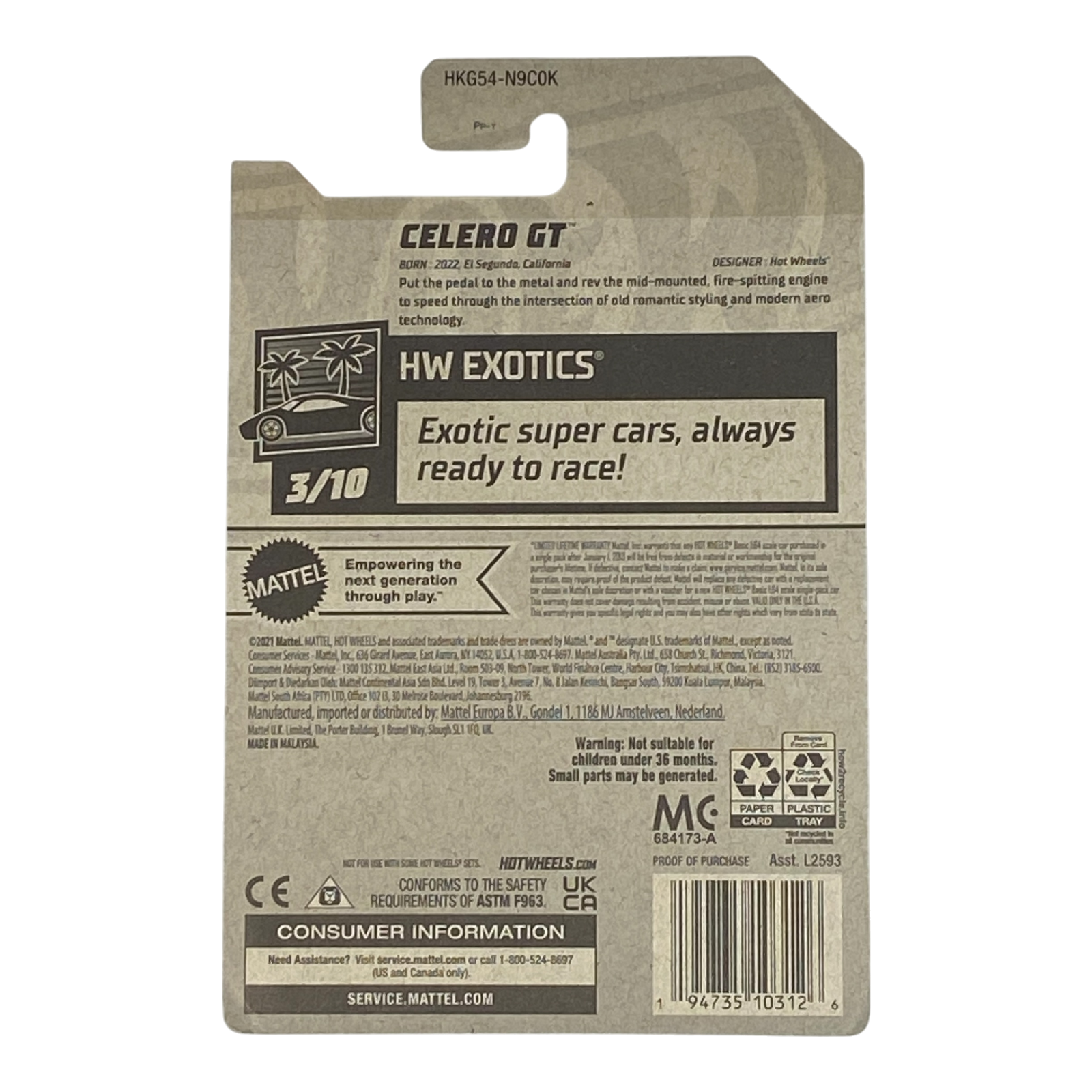 Hot Wheels Celero GT | Exotics Series 3/10
