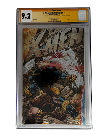 [TRIPLE SIGNED CGC YELLOW LABEL 4 PACK FOIL] X-Men 1991 #1 Facsimile Jim Lee | Claremont | Williams Cover Var [Set #4]