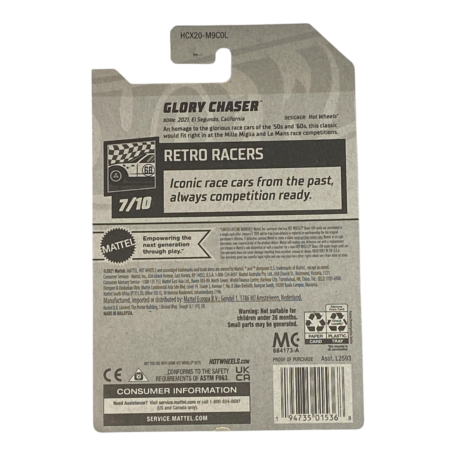 Hot Wheels Glory Chaser | Retro Racers Series 7/10