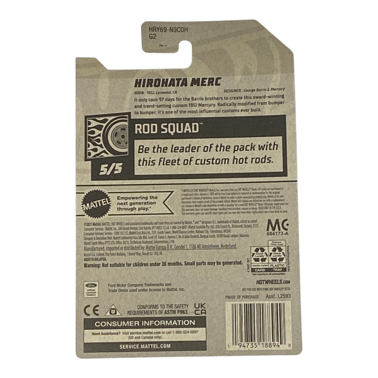 Hot Wheels Hirohata Merc | Rod Squad Series 5/5