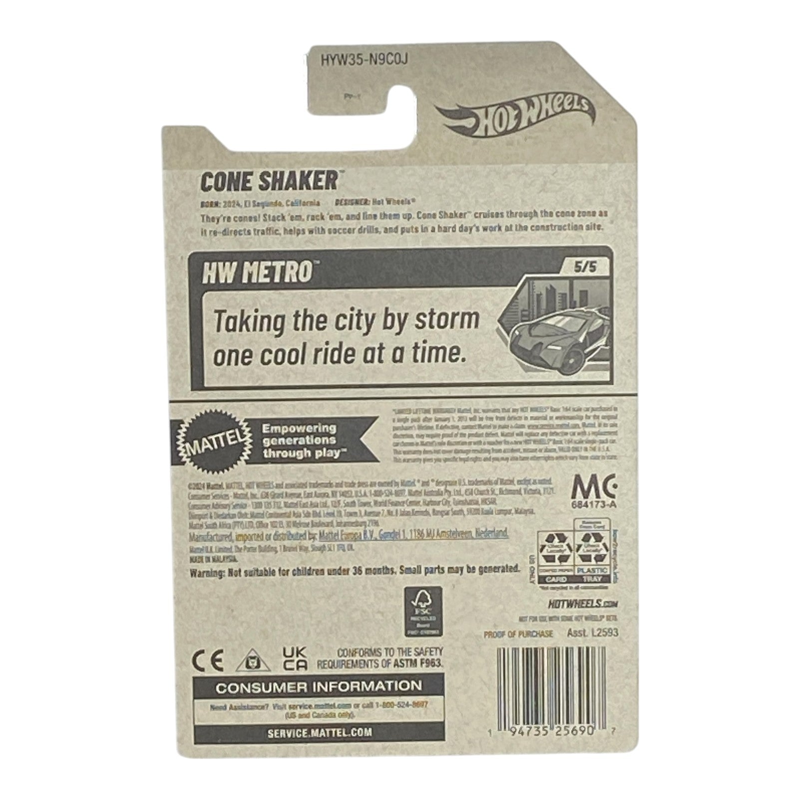 Hot Wheels Cone Shaker - HW Metro Series 5/5 - Collectors World Toys