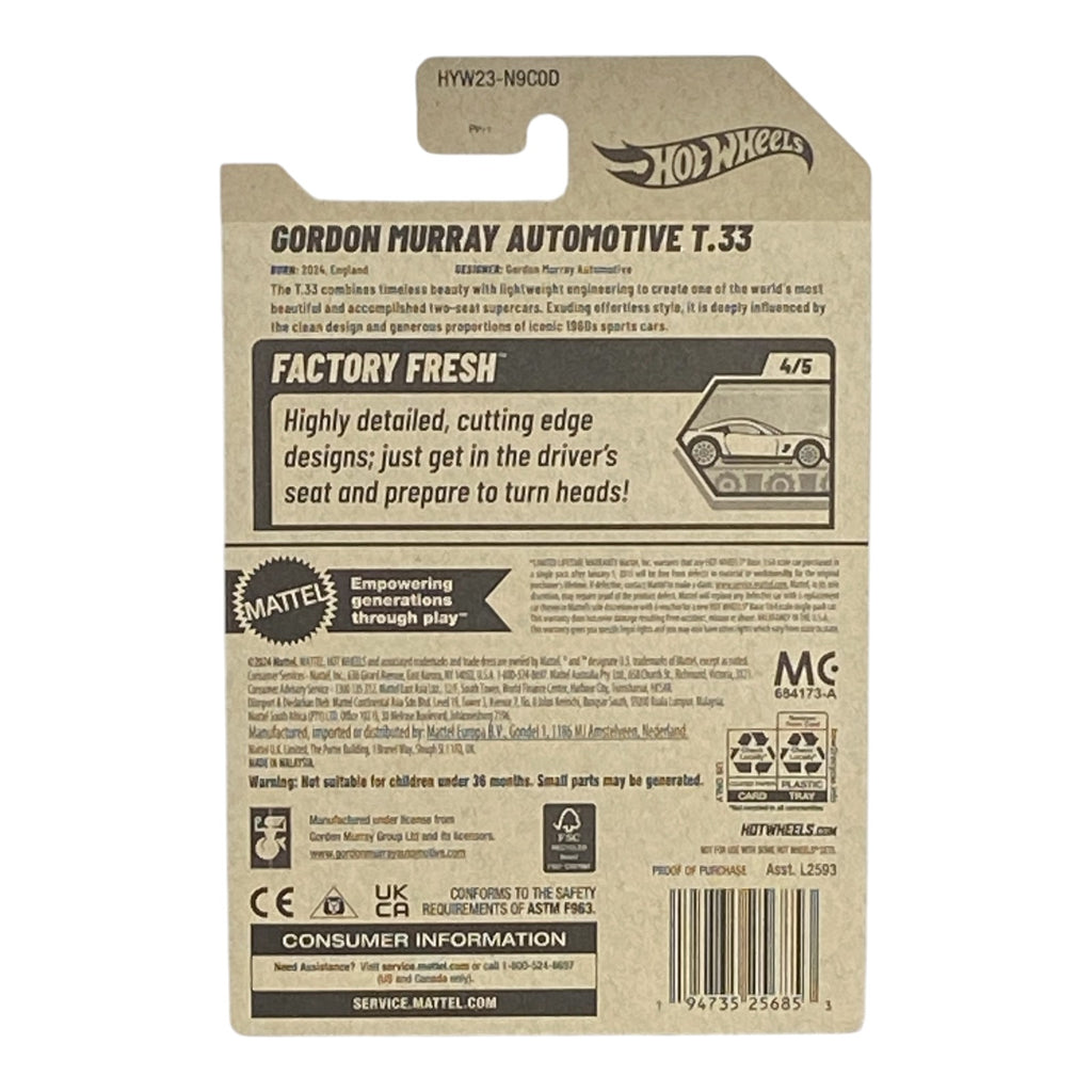 Hot Wheels Gordon Murry Automotive T.33 - Factory Fresh Series 4/5 - Collectors World Toys