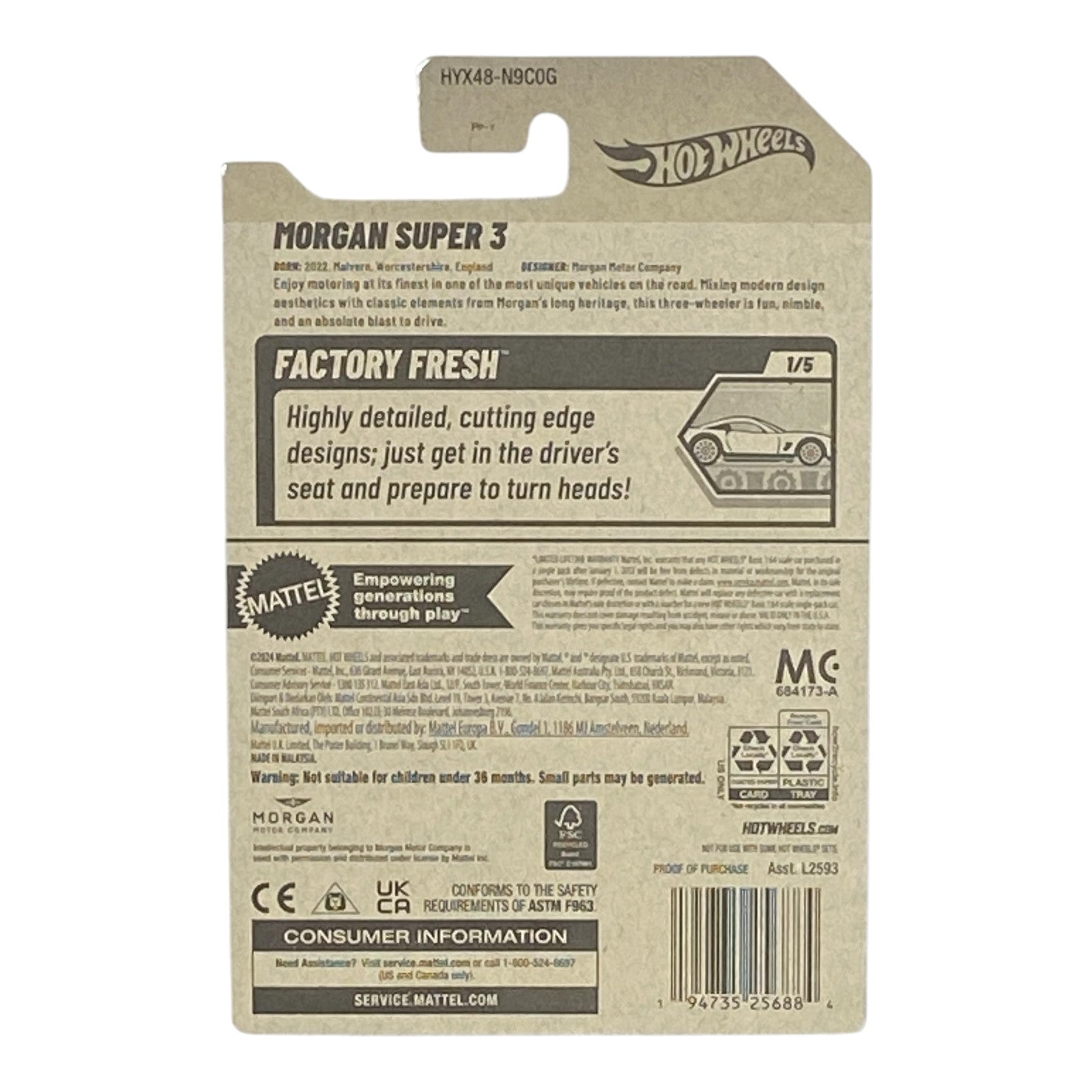 Hot Wheels Morgan Super 3 - Factory Fresh Series 1/6 - Collectors World Toys