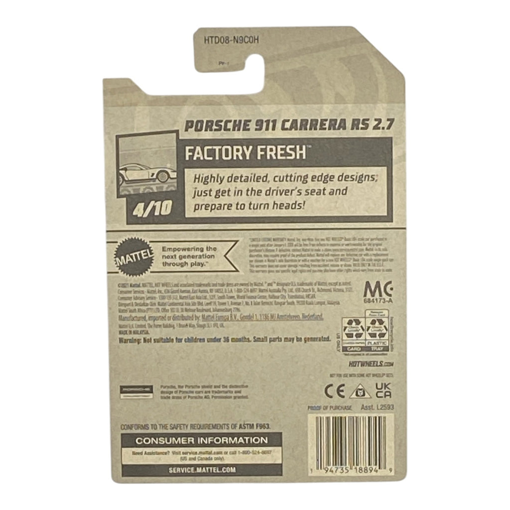 Hot Wheels Porsche 911 Carrera RS 2.7 - Factory Fresh Series 4/10 - Collectors World Toys