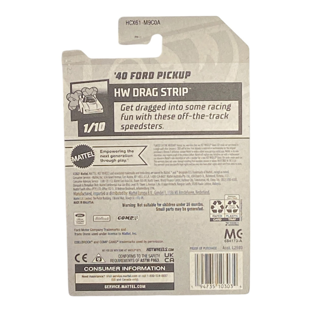 Hot Wheels '40 Ford Pickup - Drag Strip Series 1/10 - Collectors World Toys