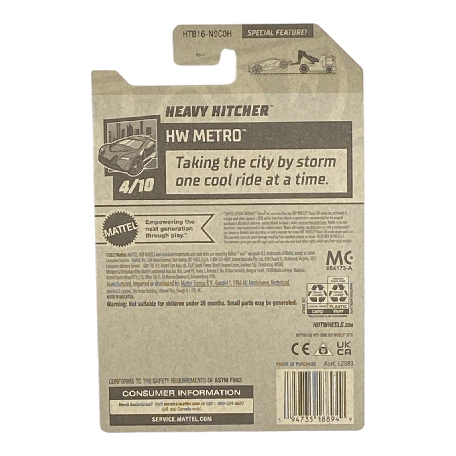 Hot Wheels Heavy Hitcher - Metro Series 4/10 - Collectors World Toys