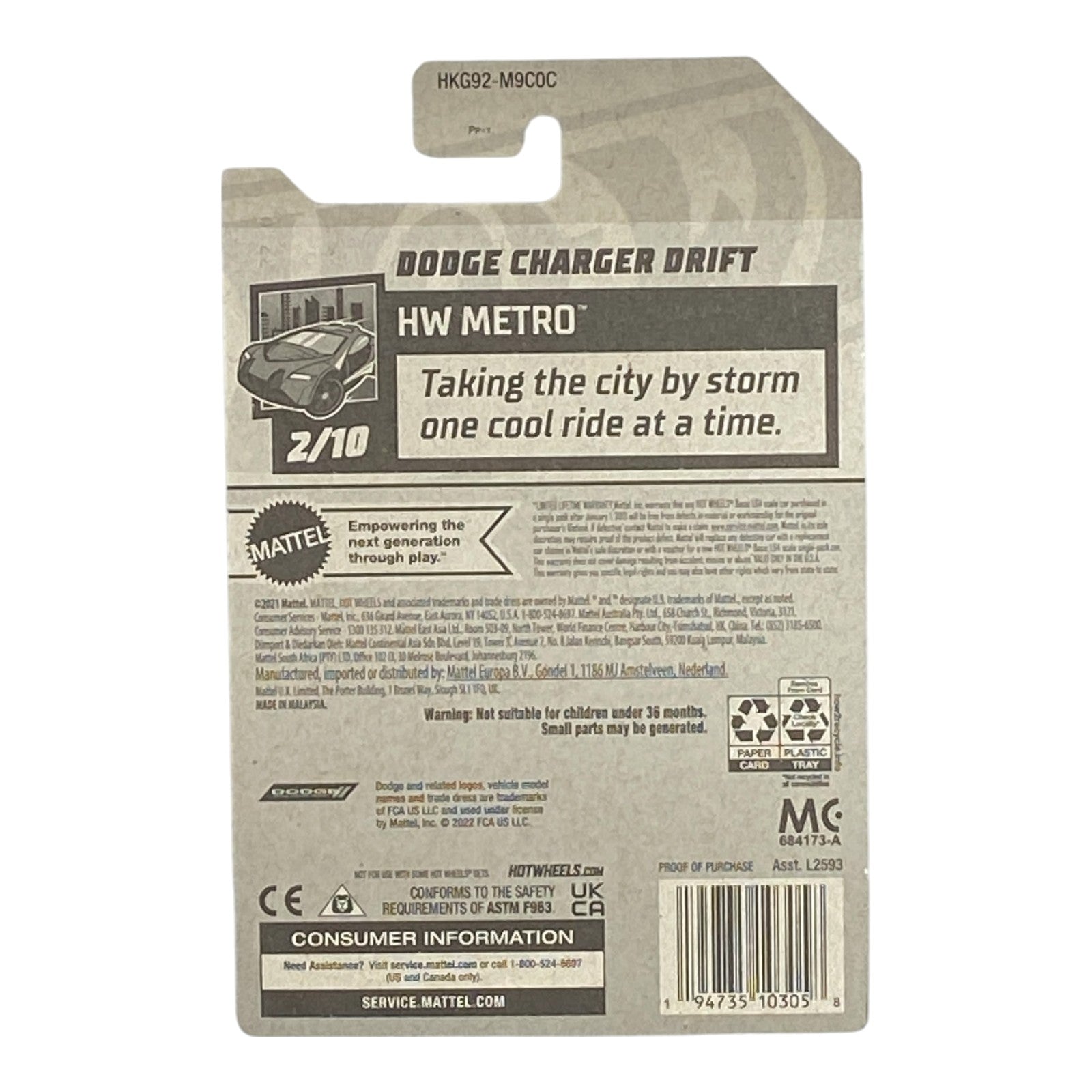 Hot Wheels Dodge Charger Drift - HW Metro Series 2/20 - Collectors World Toys