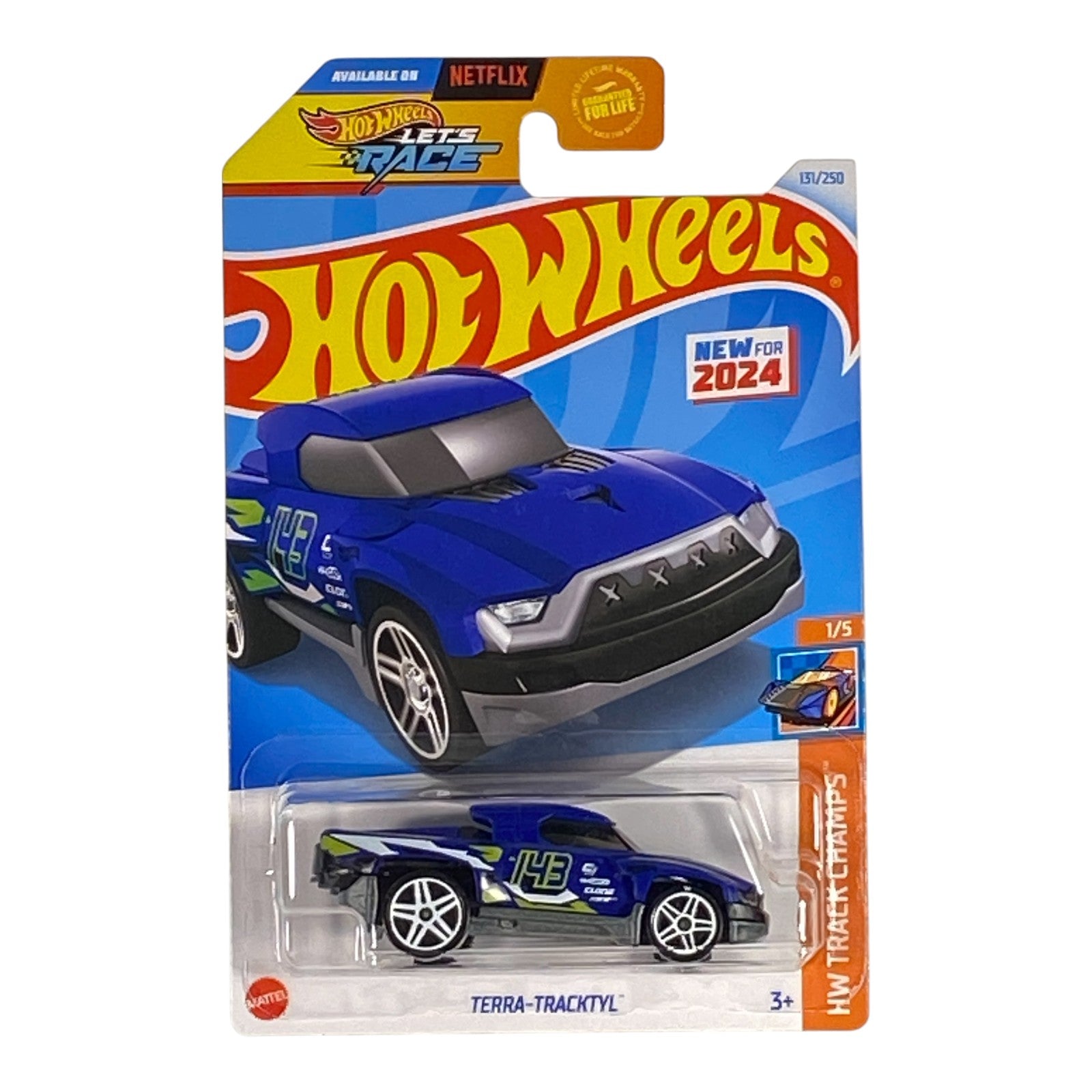 Hot Wheels Terra-Tracktyl (Blue) - HW track Champs Series 1/5 - Collectors World Toys Main image