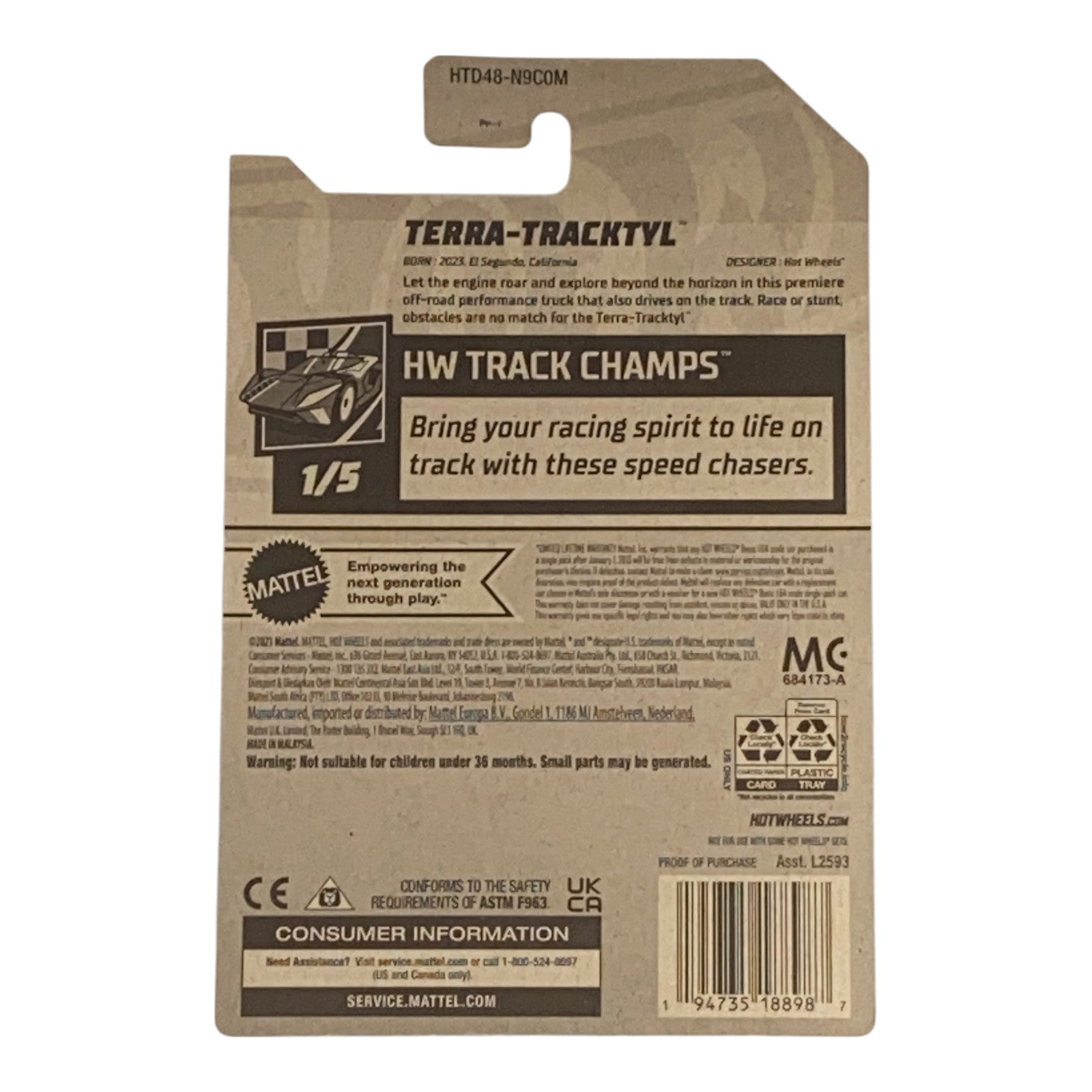 Hot Wheels Terra-Tracktyl (Blue) - HW track Champs Series 1/5 - Collectors World Toys