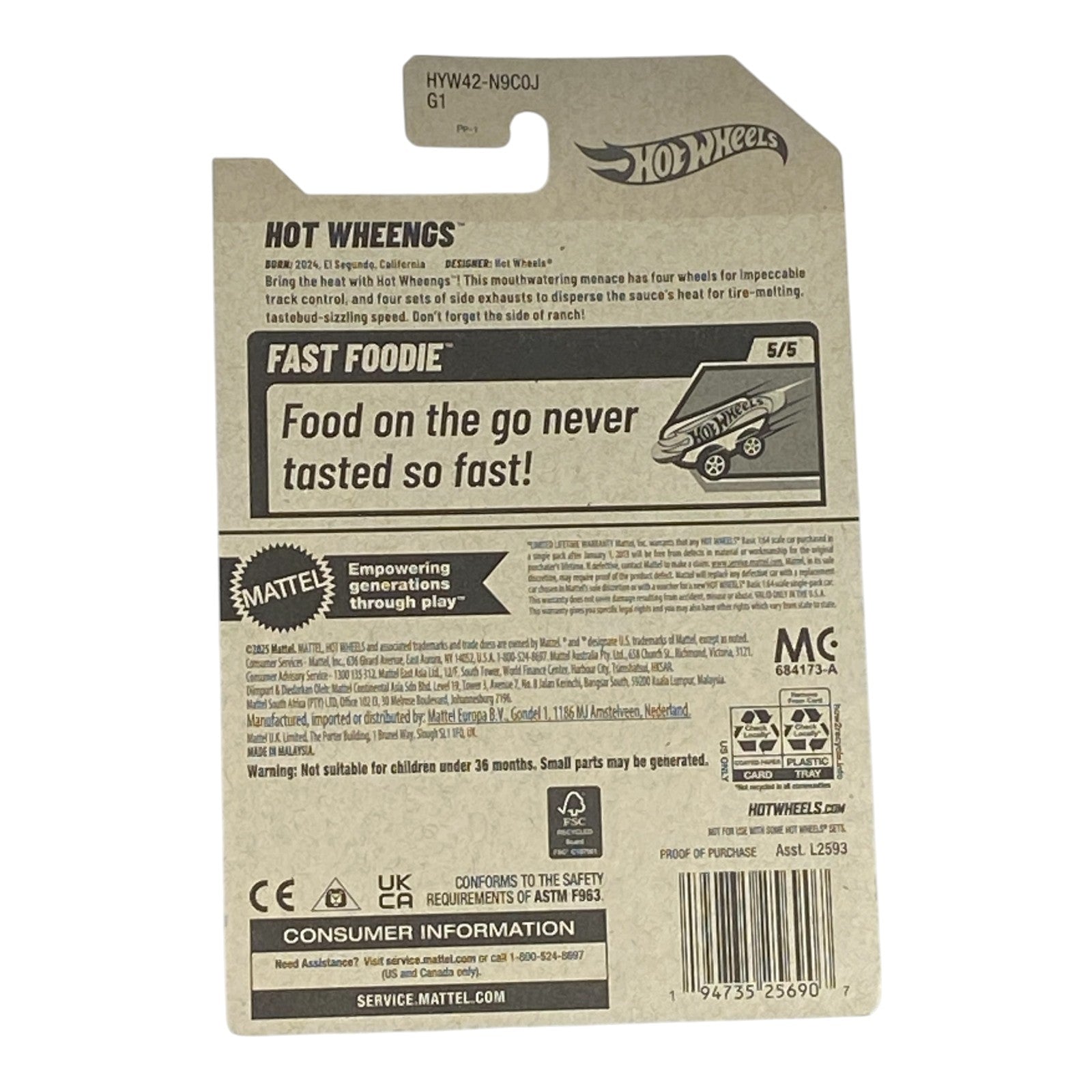 Hot Wheels Hot Wheengs - Fast Food Series 5/5 - Collectors World Toys