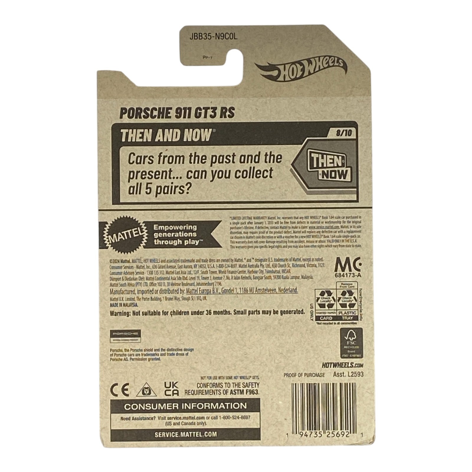 Hot Wheels Porsche 911 GT3 RS - Then and Now Series 8/10 - Collectors World Toys