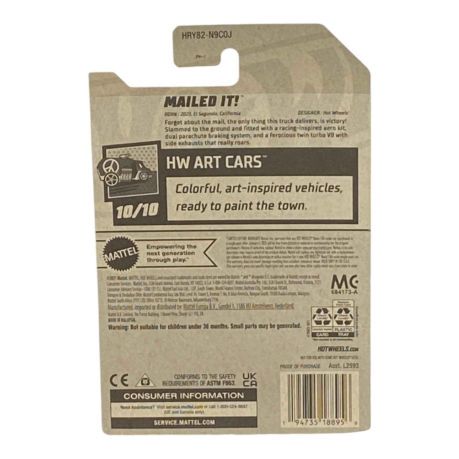 Hot Wheels Mailed It | Art Cars Series 10/10 Secondary image