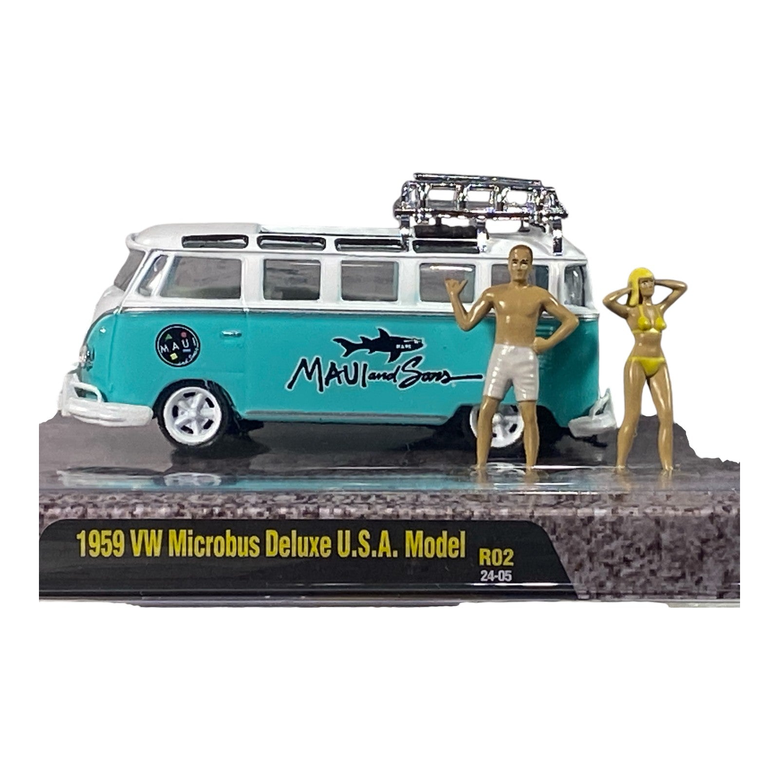 1959 VW Microbus U.S.A. Model - Maui and Sons - M2 Machines Diorama