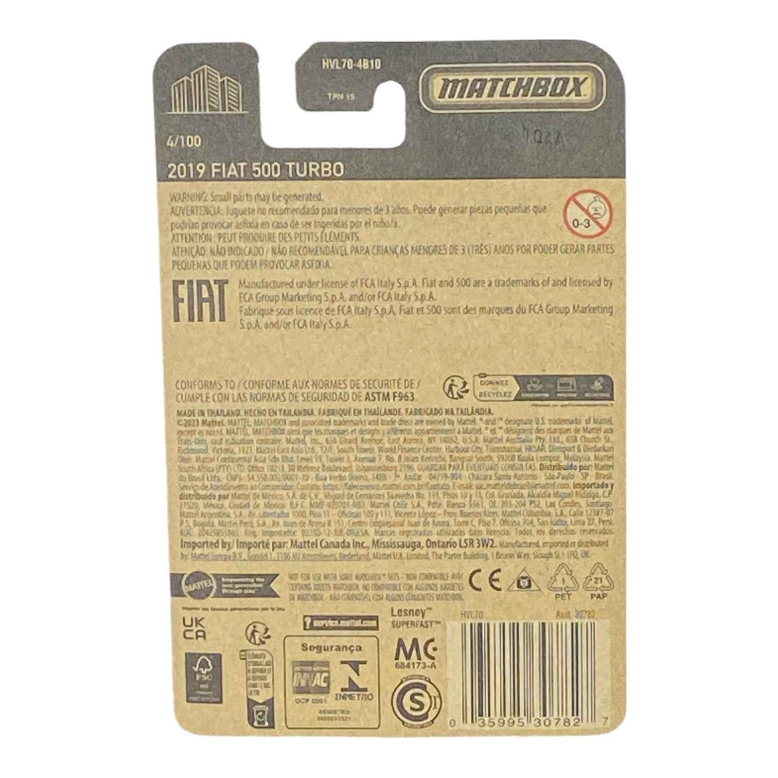 Matchbox 2019 Fiat 500 Turbo - Matchbox Series 4/100 -