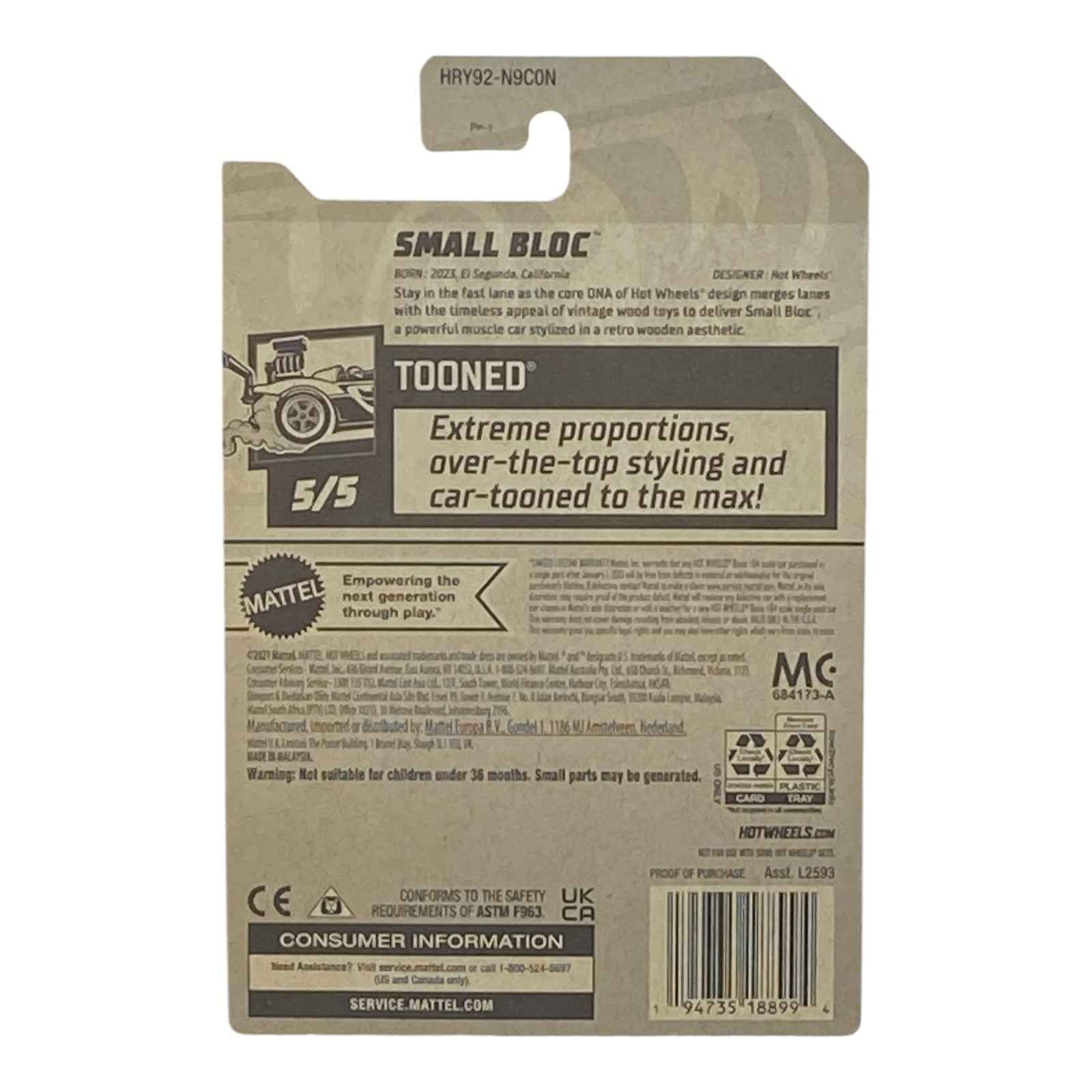 Hot Wheels Small Bloc - Tooned Series 5/5 -