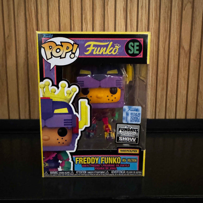 Funko Fundays Experience 2025: Pop! Originals Freddy Funko as Voltron (Blacklight) LE1500 Hover Image