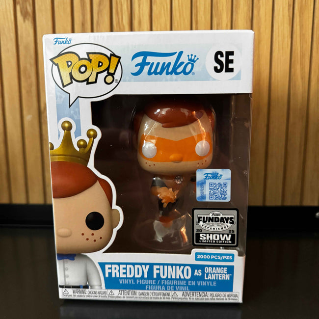 Funko Fundays Experience 2025: Pop! Originals DC Freddy Funko as Orange Lantern (Translucent) LE2000 Hover Image