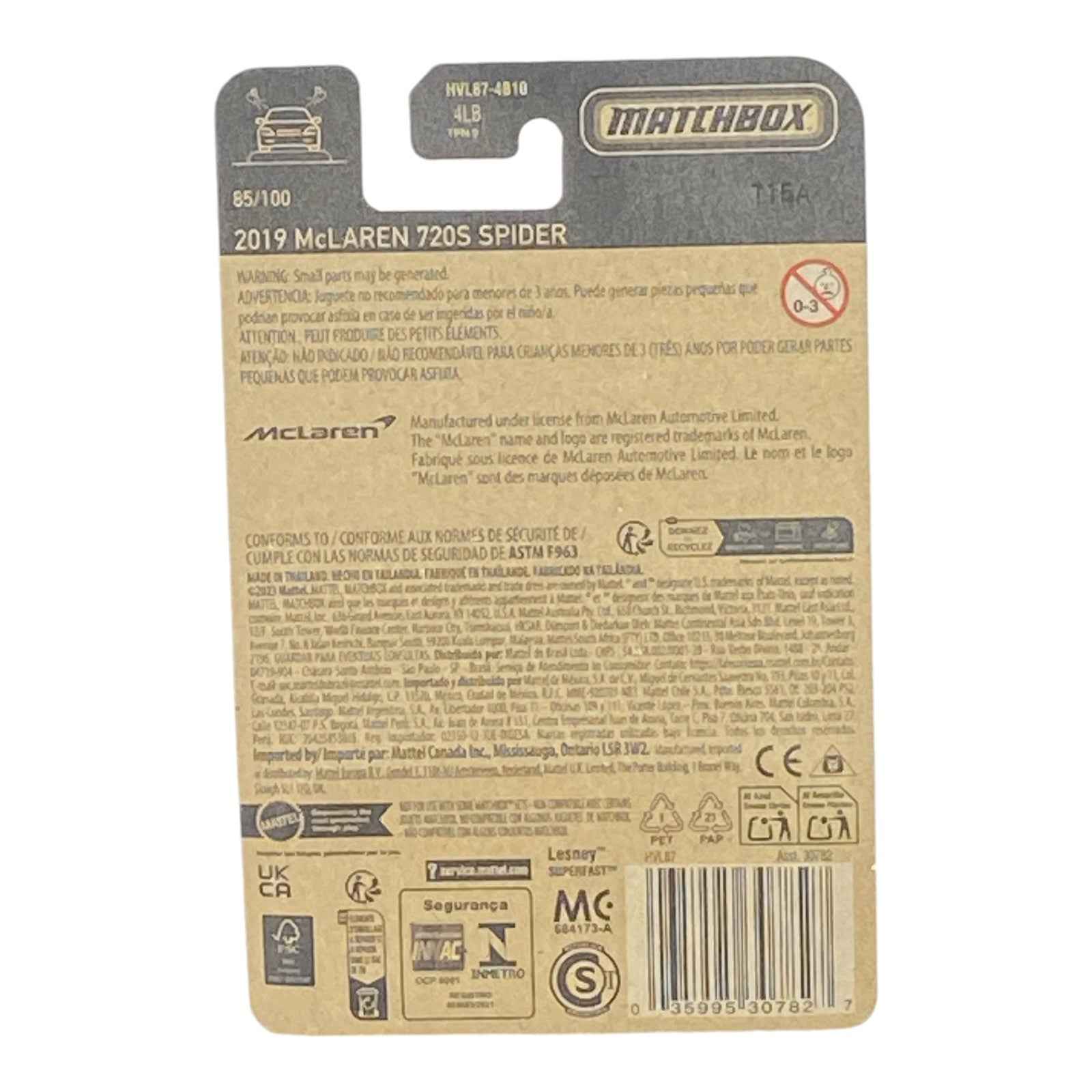 Matchbox 2019 McLaren 720S Spider - Matchbox Series 85/100 -