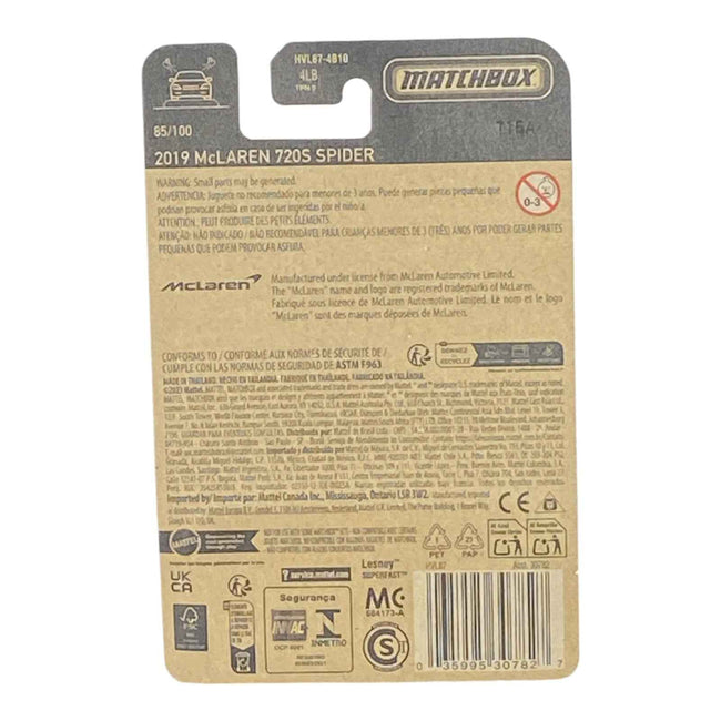 Matchbox 2019 McLaren 720S Spider - Matchbox Series 85/100 Main Image