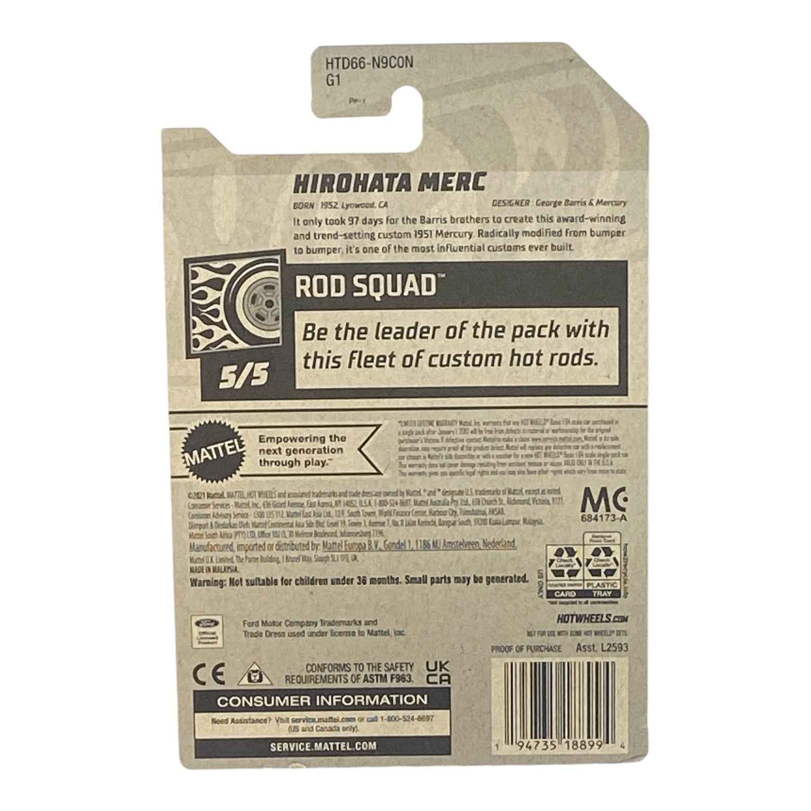 Hot Wheels Hirohata Merc - Rod Squad Series 5/5