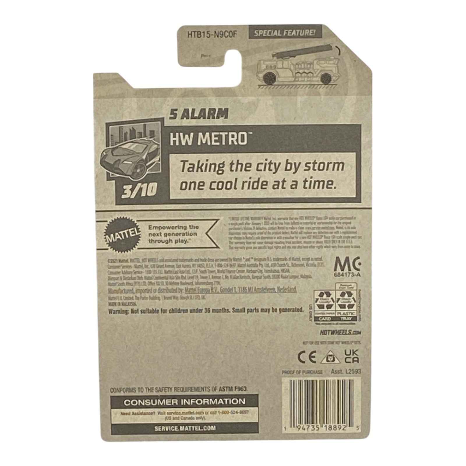 Hot Wheels 5 Alarm - Metro Series 3/10 -