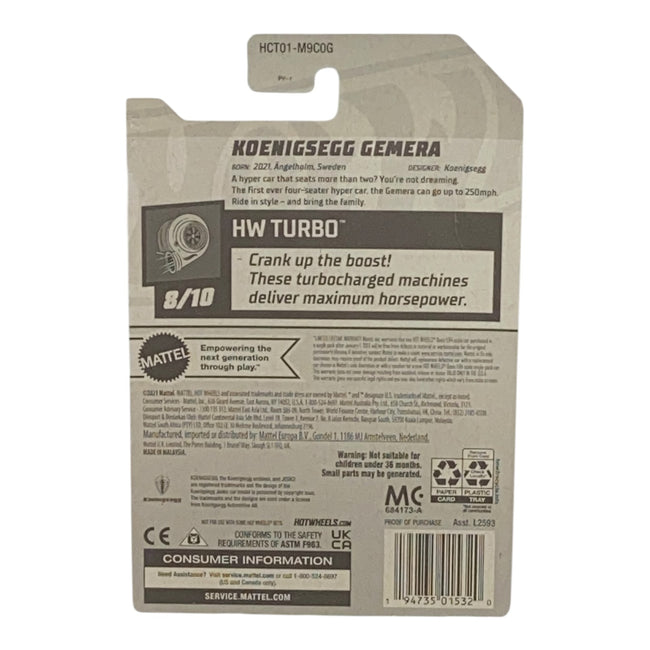 Hot Wheels Koenigsegg Gemera - Turbo Series 8/10 Main Image