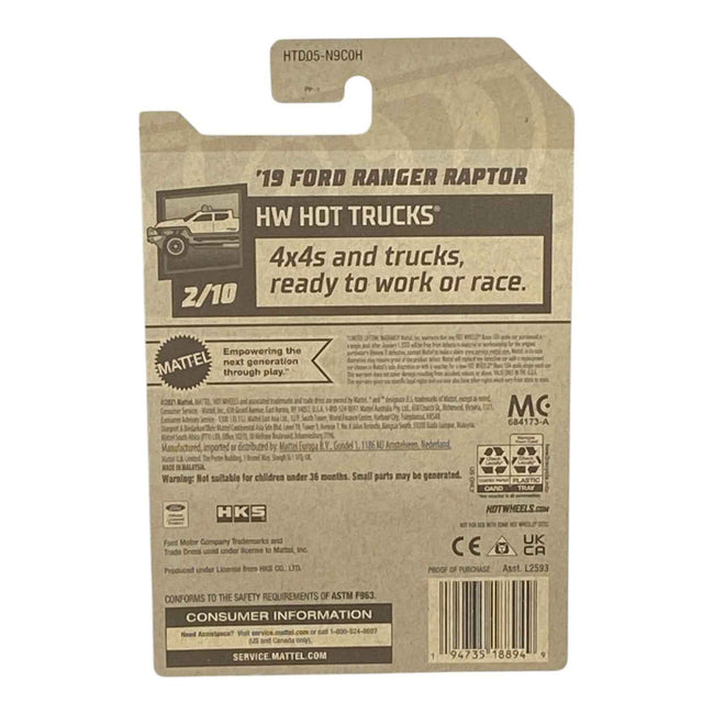 Hot Wheels '19 Ford Ranger Raptor  - Hot Trucks Series 2/10 - Blue Main Image