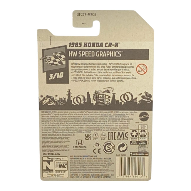 Hot Wheels 1985 Honda CR-X - Speed Graphics Series 3/10 Main Image