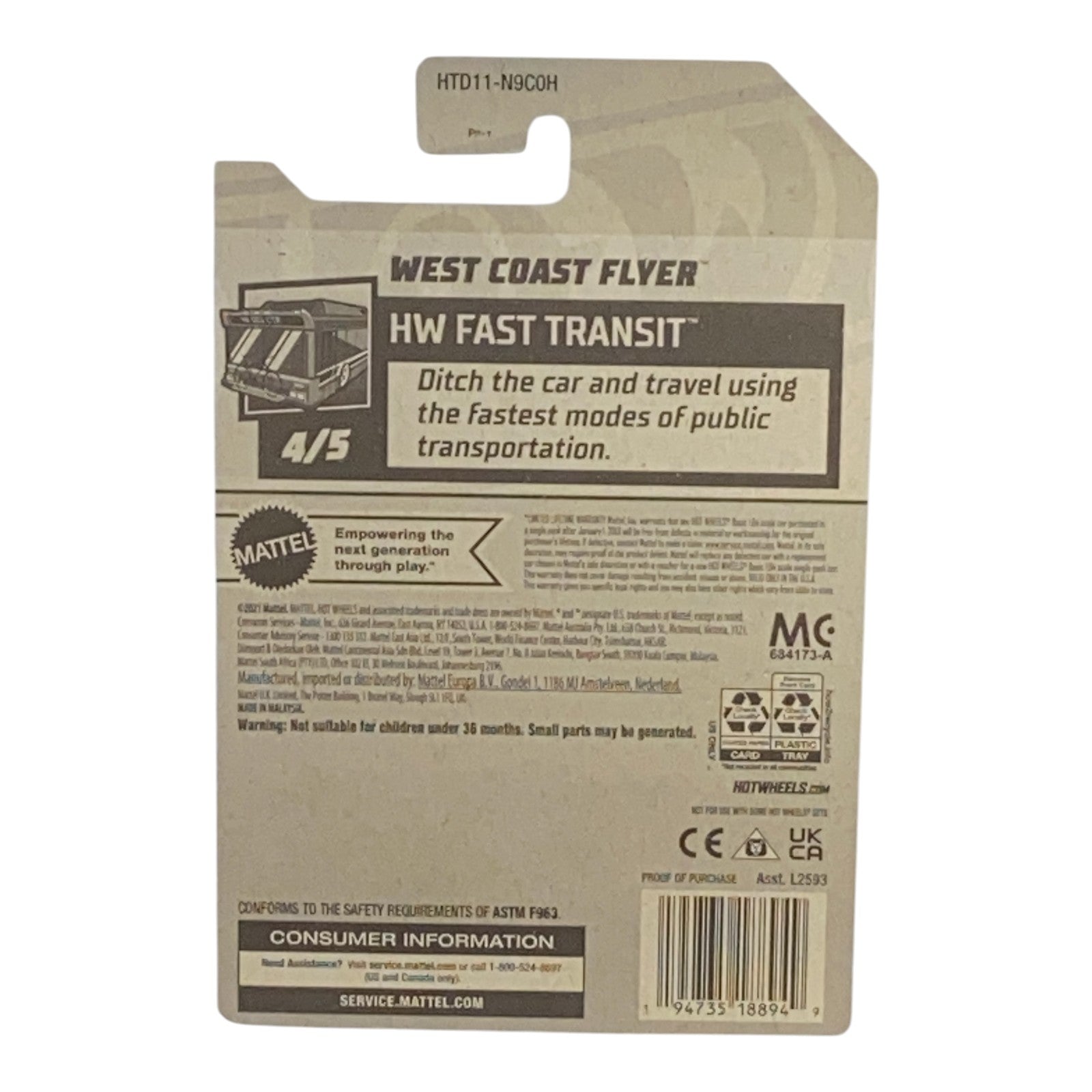 Hot Wheels West Coast Flyer - Fast Transit Series 4/5