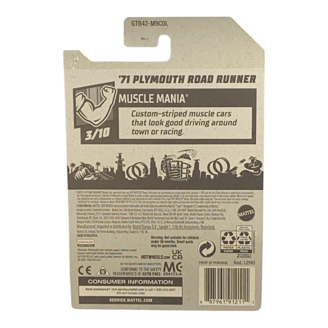 Hot Wheels Plymouth Road Runner - Muscle Mania Series 3/10 Main Image