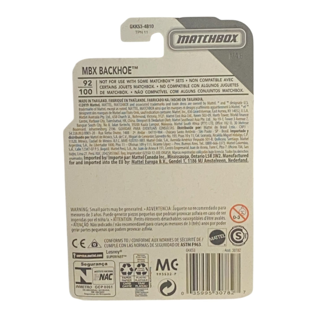 Matchbox MBX Backhoe - Countryside Series 92/100 -