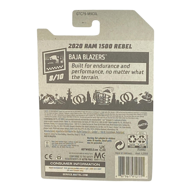 Hot Wheels 2020 Ram 1500 Rebel - Baja Blazers Series 8/10 Main Image
