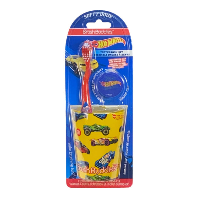 Hot Wheels Manual TOOTHBRUSH GIFT SET (Toothbrush, Cap and Cup) - Hover Image