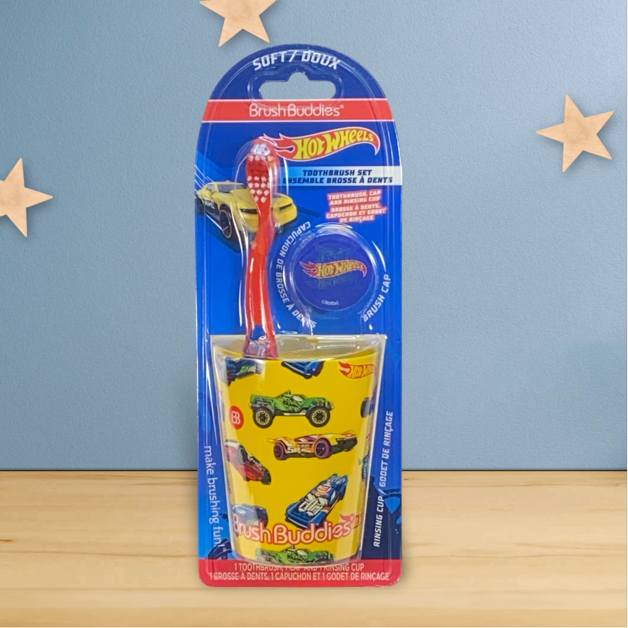 Hot Wheels Manual TOOTHBRUSH GIFT SET (Toothbrush, Cap and Cup)