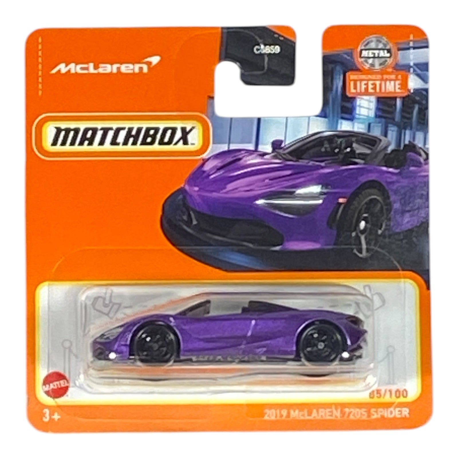 Matchbox 2019 McLaren 720S Spider - Matchbox Short Card 85/100 -