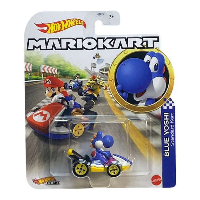 Hot Wheels Blue Yoshi Standard Kart -Mario Kart Series - Hover Image