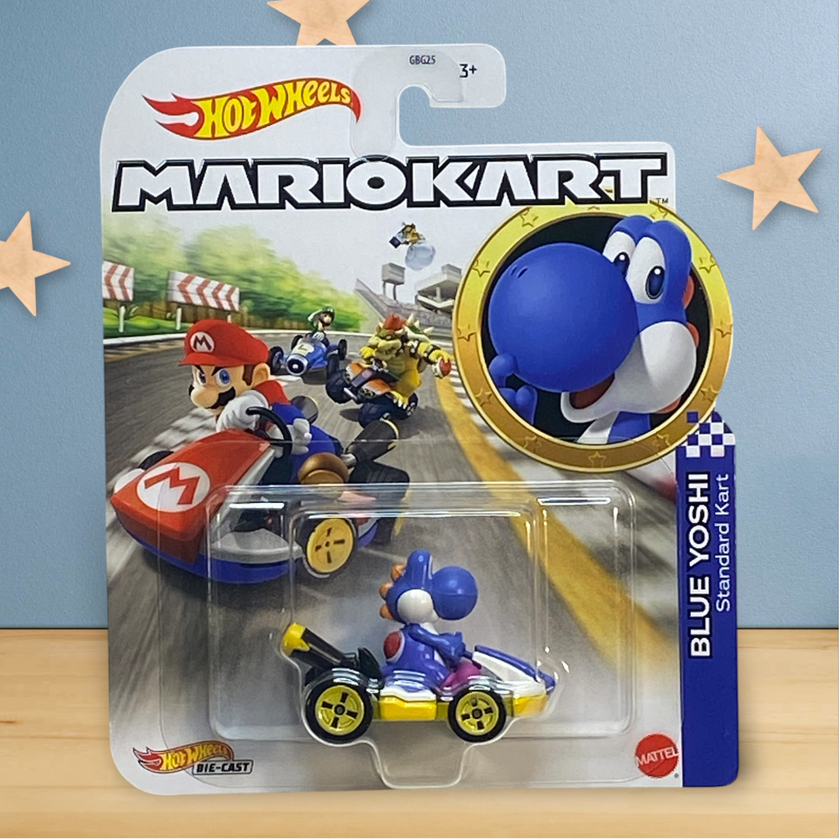 Hot Wheels Mario Kart Blue Yoshi Standard Kart