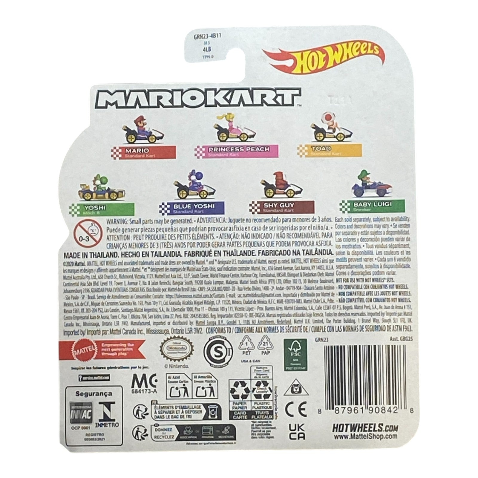 Hot Wheels Blue Yoshi Standard Kart -Mario Kart Series