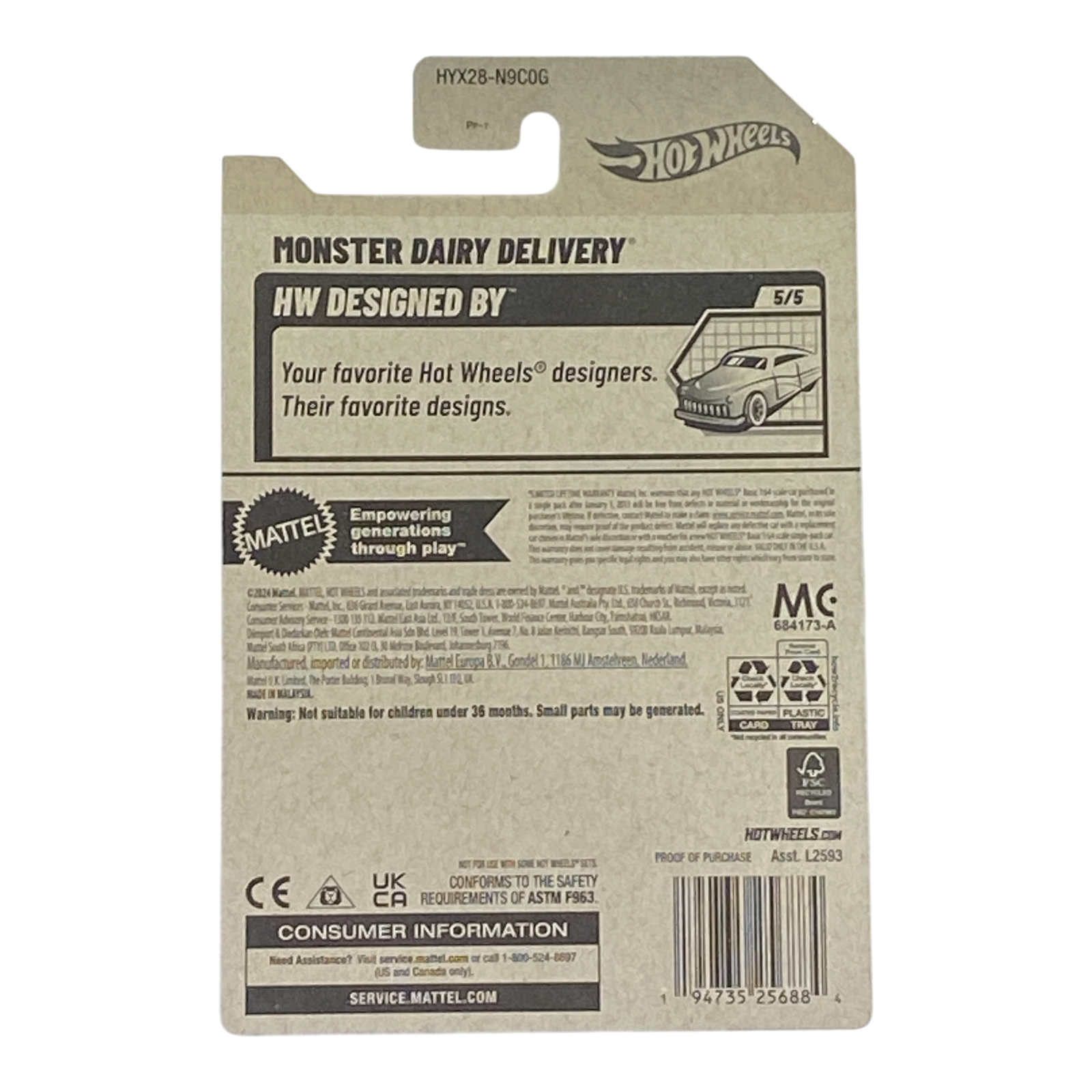 Hot Wheels Monster Dairy Delivery - HW Designed By Series 5/5