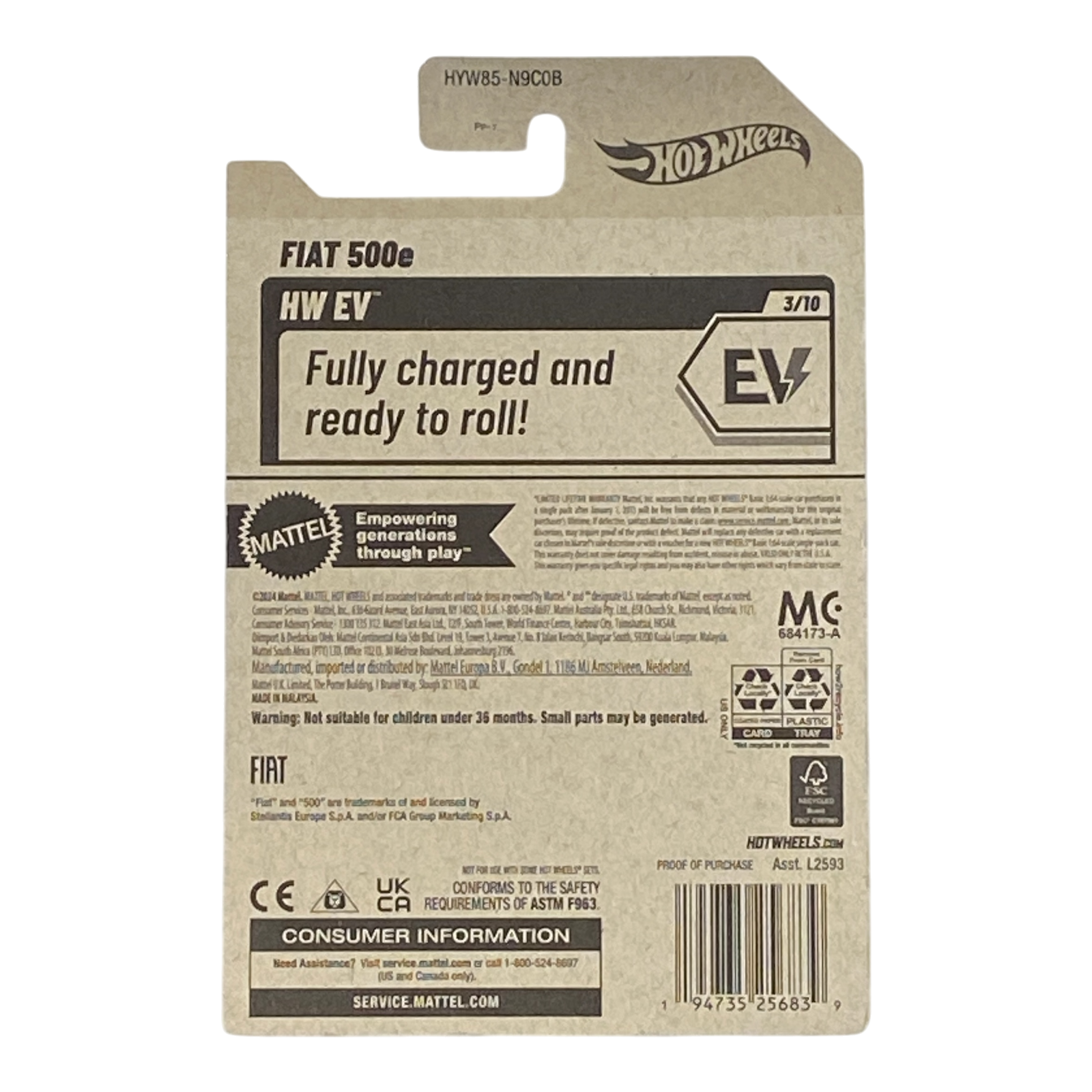 Hot Wheels Fiat 500e - HW EV Series 3/10 Secondary image