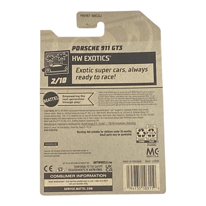 Hot Wheels Porsche 911 GT3 - HW Exotics Series 2/10