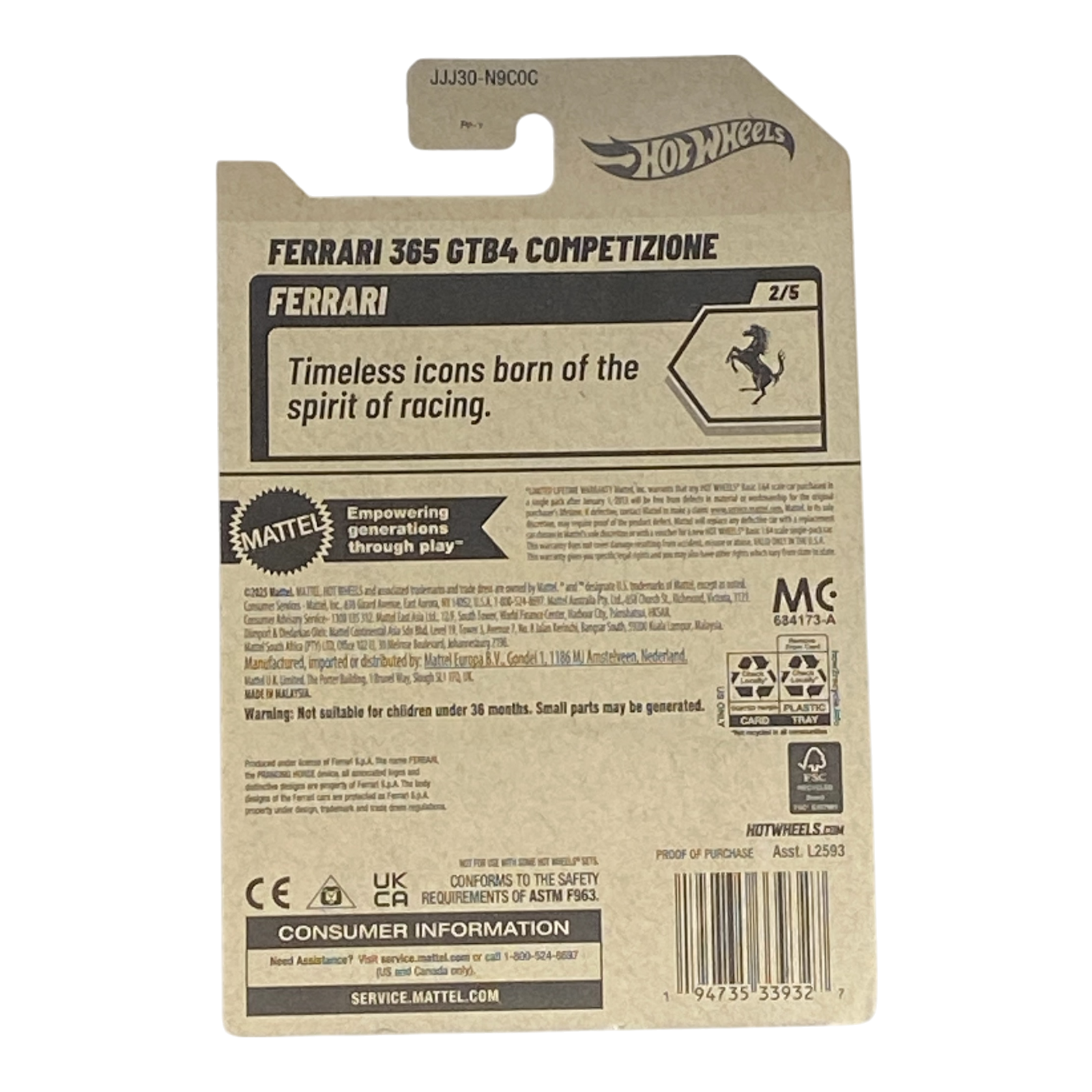 Hot Wheels Ferrari 365 GTB4 Competizone - Ferrari Series 2/5