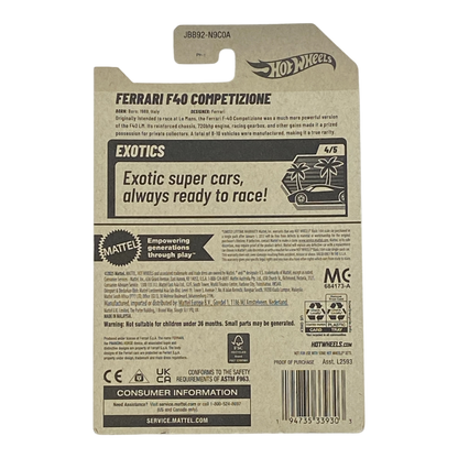 Hot Wheels Ferrari F40 Competizone - Exotics Series 4/5